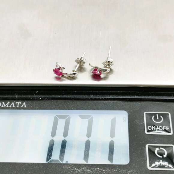 Jewelry Pierced Earring Ruby Platinum 3565106 - Picture 9 of 10